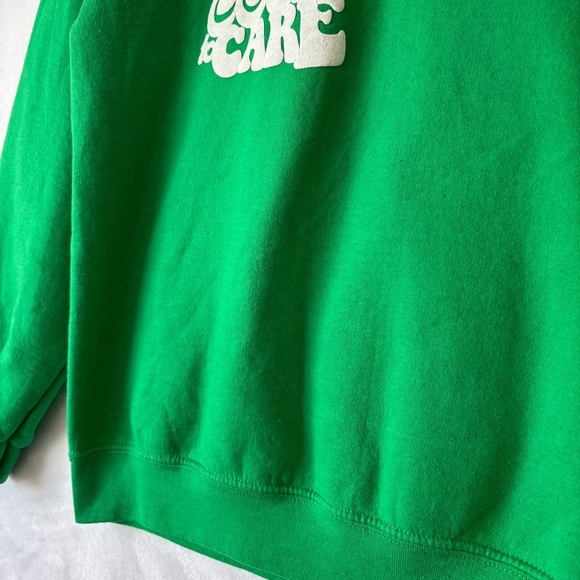 Lonely Ghost Green it’s cool to care crew neck pullover sweatshirt size medium - Picture 4 of 12